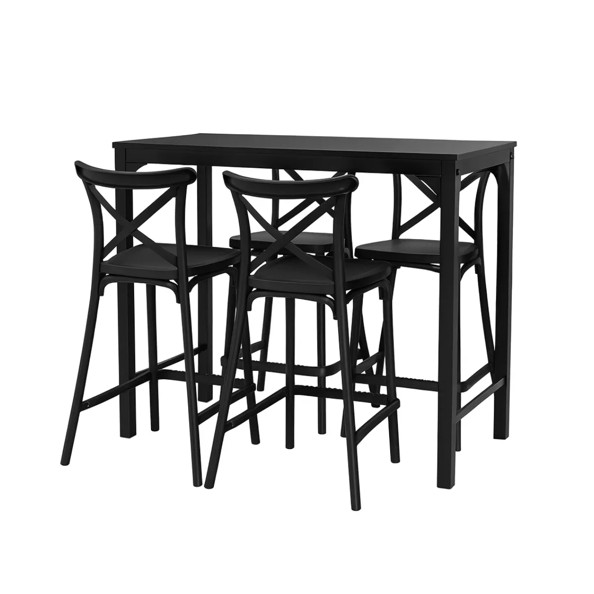 HABITA2 CHILE - Comedor Alto con Mesa Black y 4 taburetes Danubio 65cm