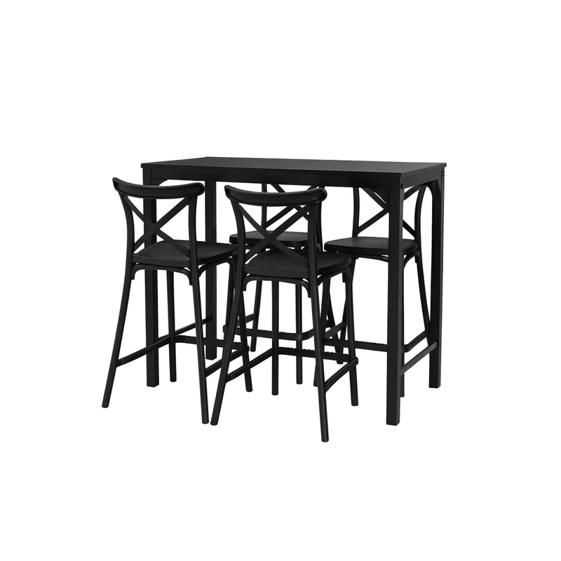 HABITA2 CHILE - Comedor Alto con Mesa Black y 4 taburetes Danubio 65cm