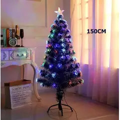 GENERICO - Arbol de Navidad Artificial con Luz LED de Fibra Optica 150cm