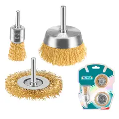 TOTAL TOOLS - Juego Escobillas rueda 3 Piezas Total