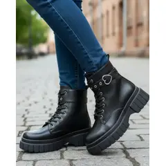 SNOOPY - Botines Mujer color Negro con Plataforma M509