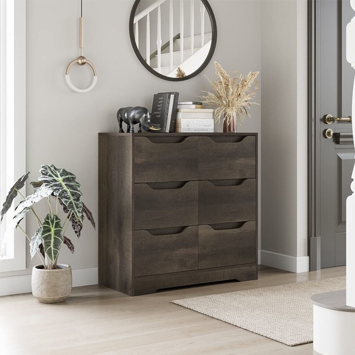 MSA MUEBLES SANTA ANA - Cajonera 6 Cajones, cómoda Dark Browm