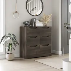 MSA MUEBLES SANTA ANA - Cajonera 6 Cajones Dark Browm