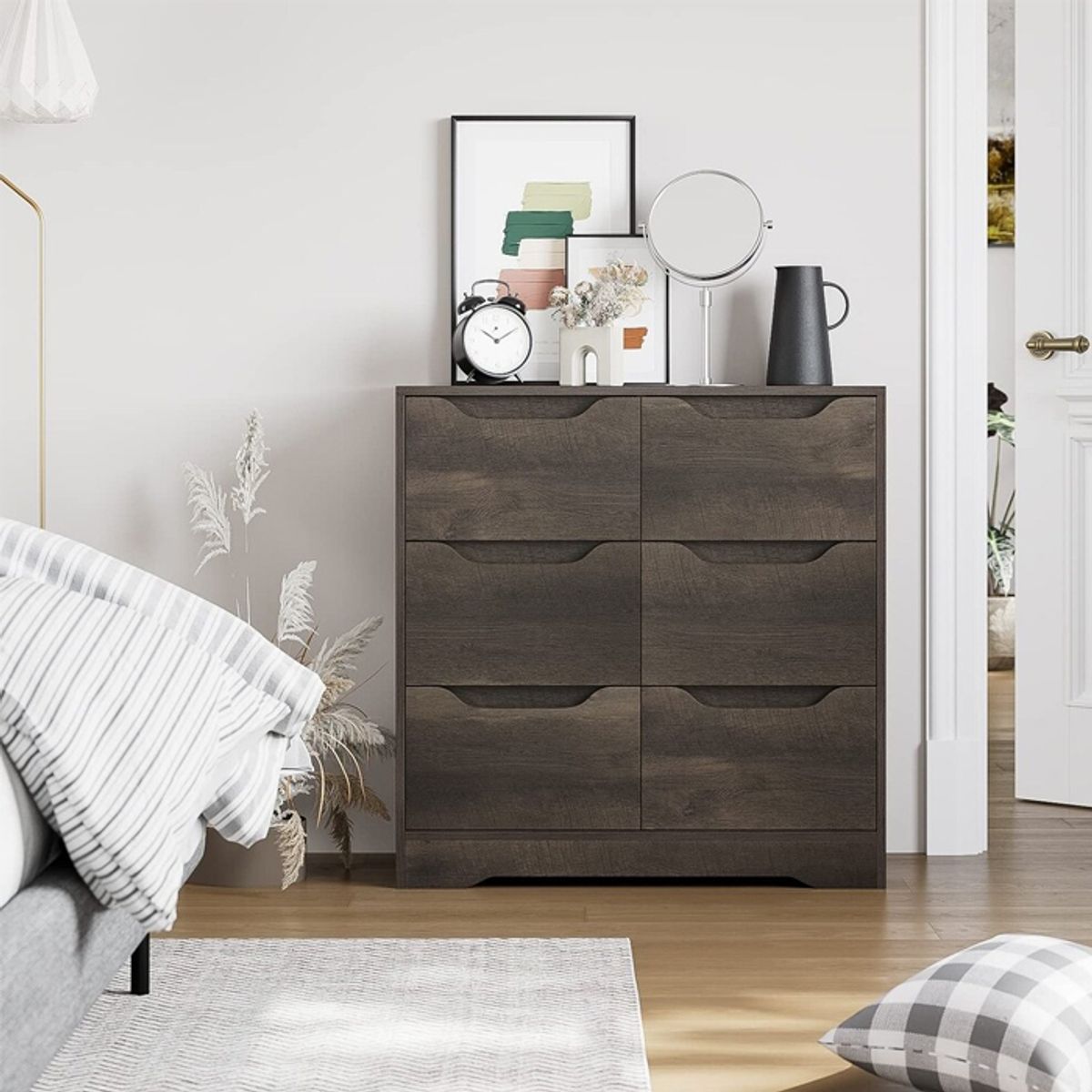 MSA MUEBLES SANTA ANA - Cajonera 6 Cajones, cómoda Dark Browm