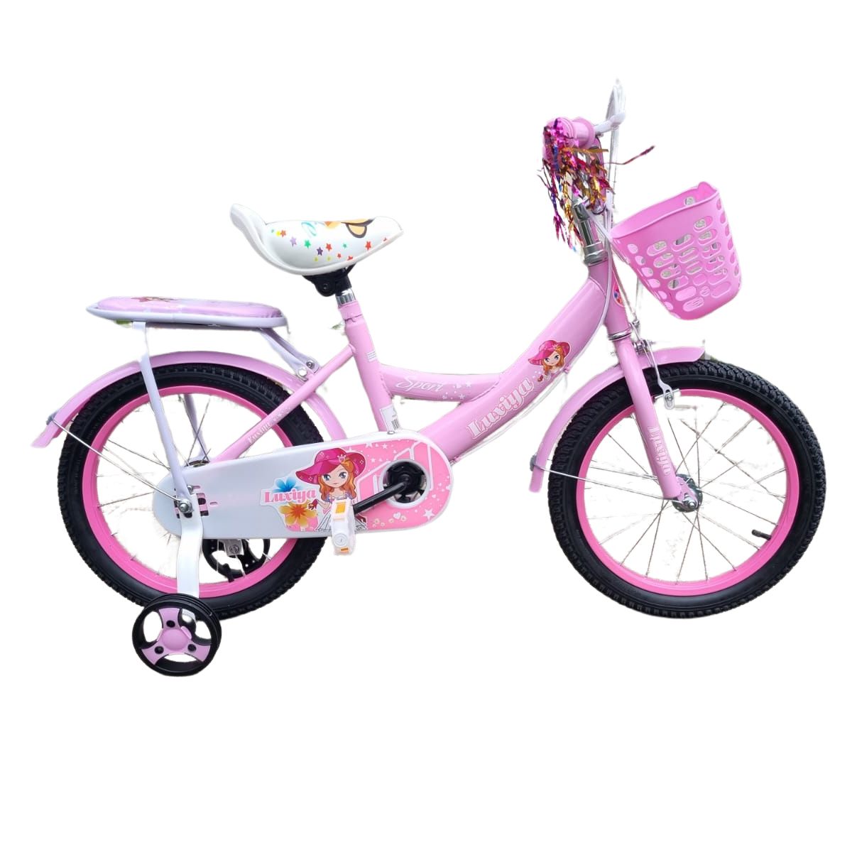 GENERICO - Bicicleta Infantil con Ruedas de Seguridad Aro 16 Rosada