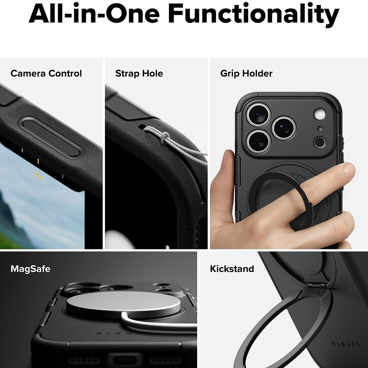 RINGKE - Carcasa Ringke Para iPhone 17 Pro Max Alles Negro