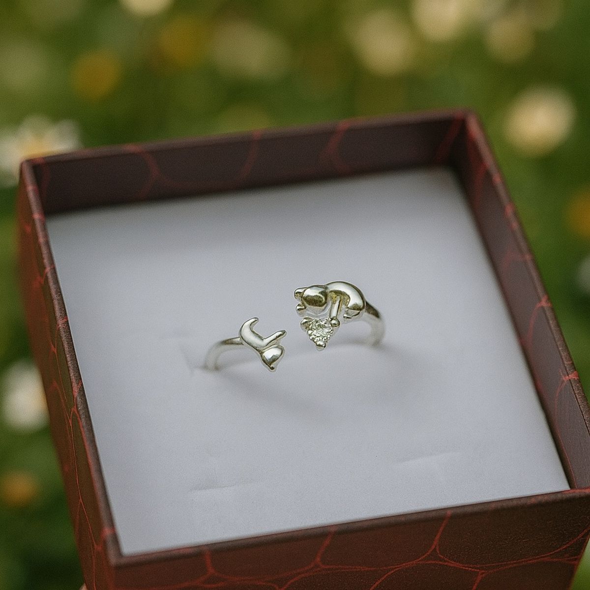 LK LUKSO - Anillo Ajustable Gatito Circón Plata 925