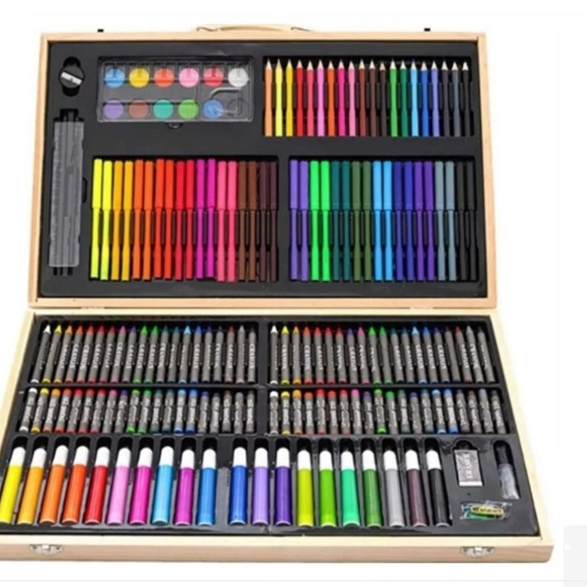 GENERICO - Set de arte 180 Pcs Lapices Para Colorear Maleta De Madera