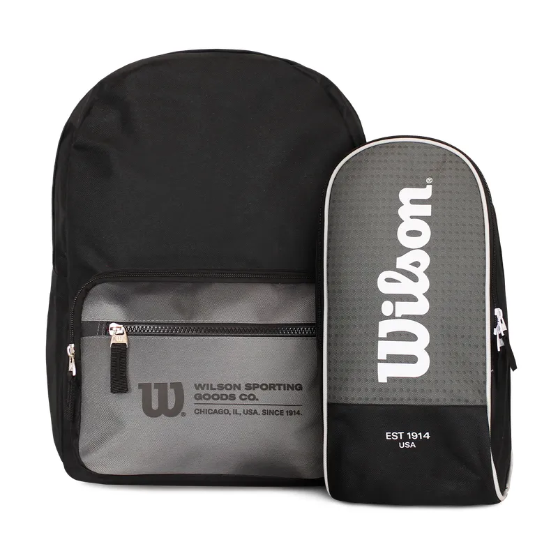 WILSON - Pack Wilson Mochila Portland + Bolso Botinero Manchester Negro-Gris