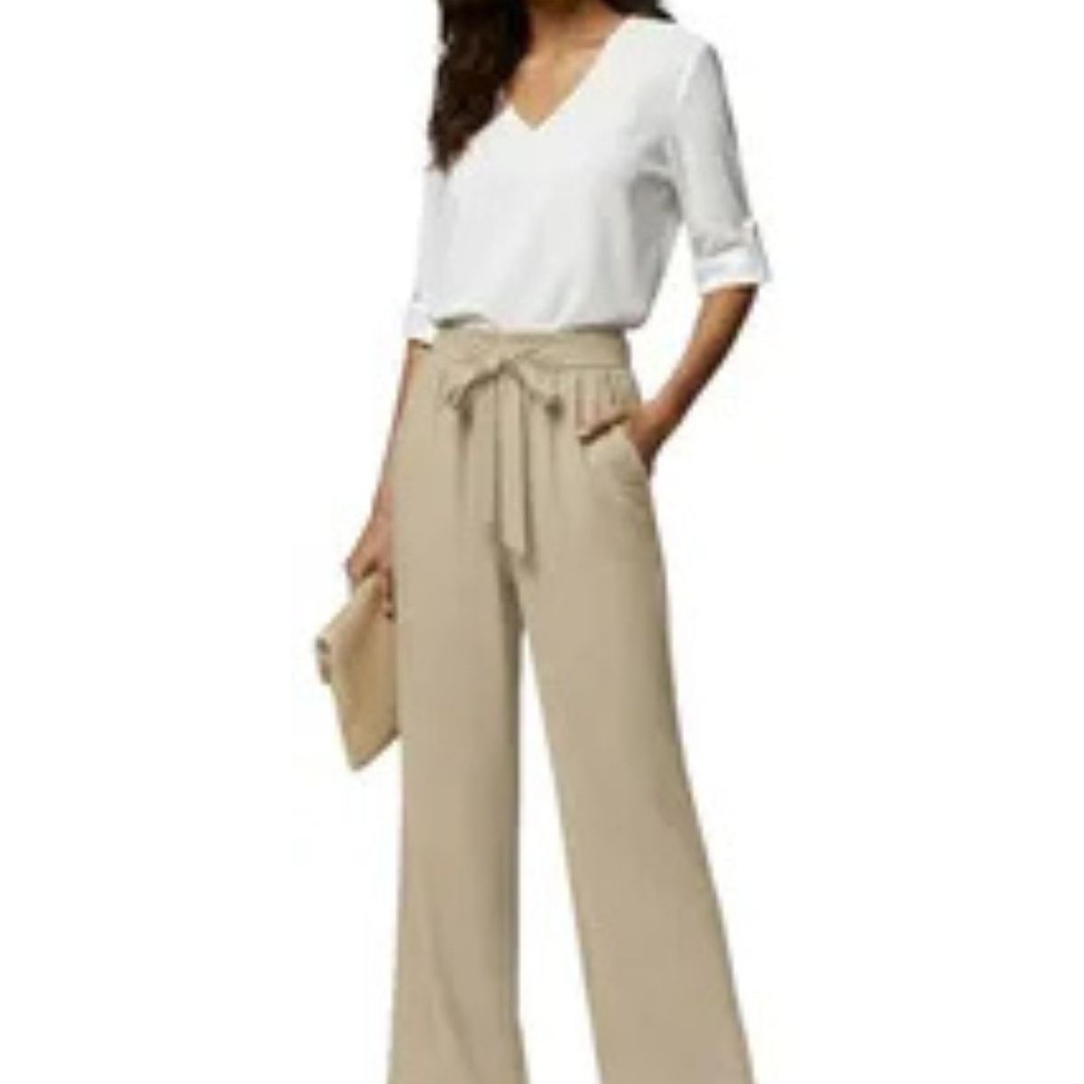 LOOK SHOP - Pantalón Palazzo Casual Sueltos. Pierna Ancha Recta. Verano 461