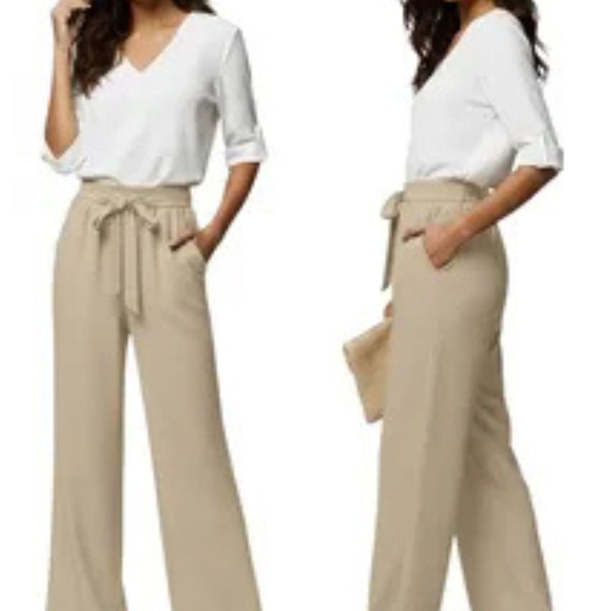 LOOK SHOP - Pantalón Palazzo Casual Sueltos. Pierna Ancha Recta. Verano 461