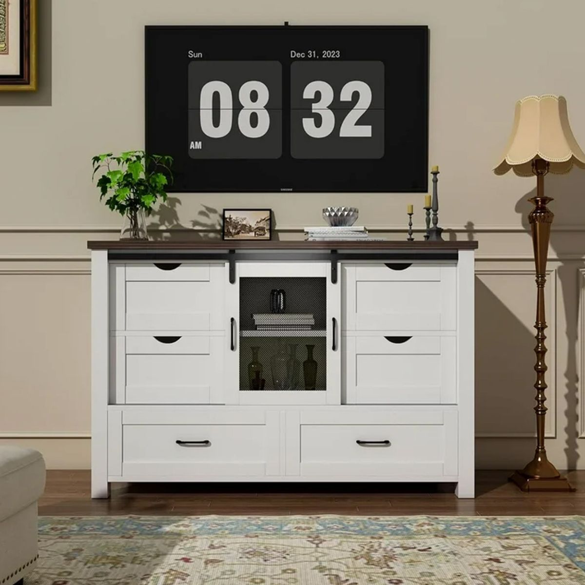 MSA MUEBLES SANTA ANA - Buffet Cajonera Antique Roble White