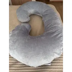 GENERICO - Cojín Almohada Maternal Lactancia Embarazo Extra Grande Funda Suave Gris