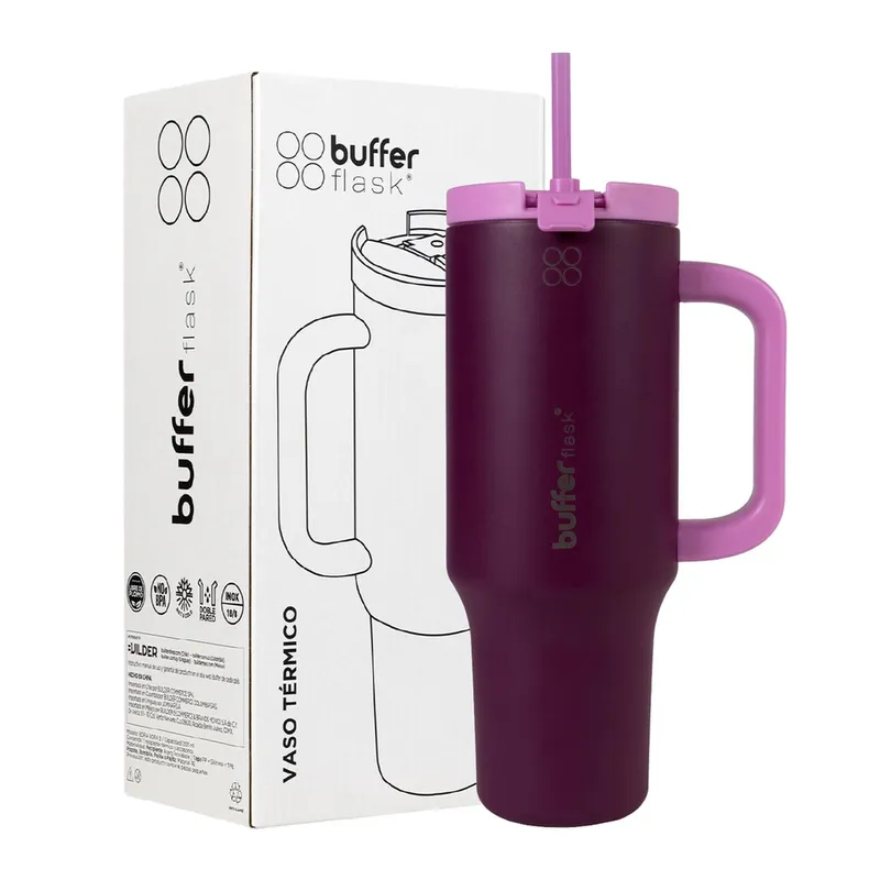 BUFFER FLASK - Vaso Termico Frio y Calor Termo Mug Buffer 1200Lt Inoxidable - Fucsia