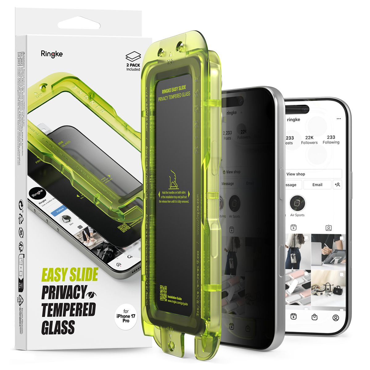 RINGKE - Lamina Pantalla Anti Espía Ringke Para iPhone 17 Pro Max (2un)