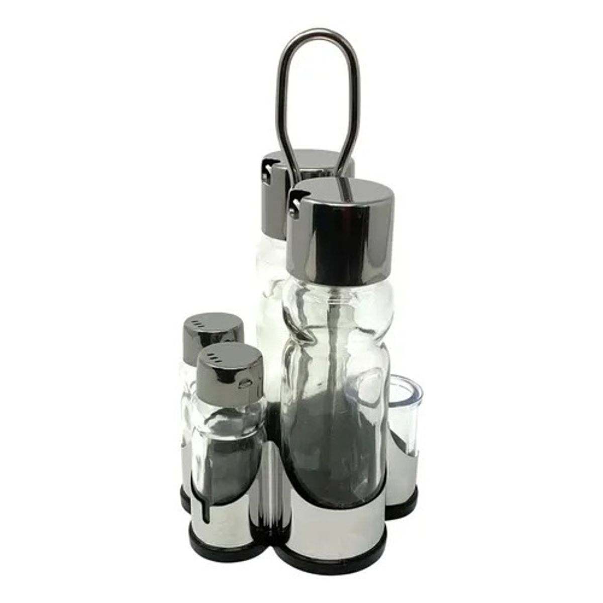 GENERICO - Set Alcuza Aceitero Salero Limón Vinagre Pimienta 4 Piezas