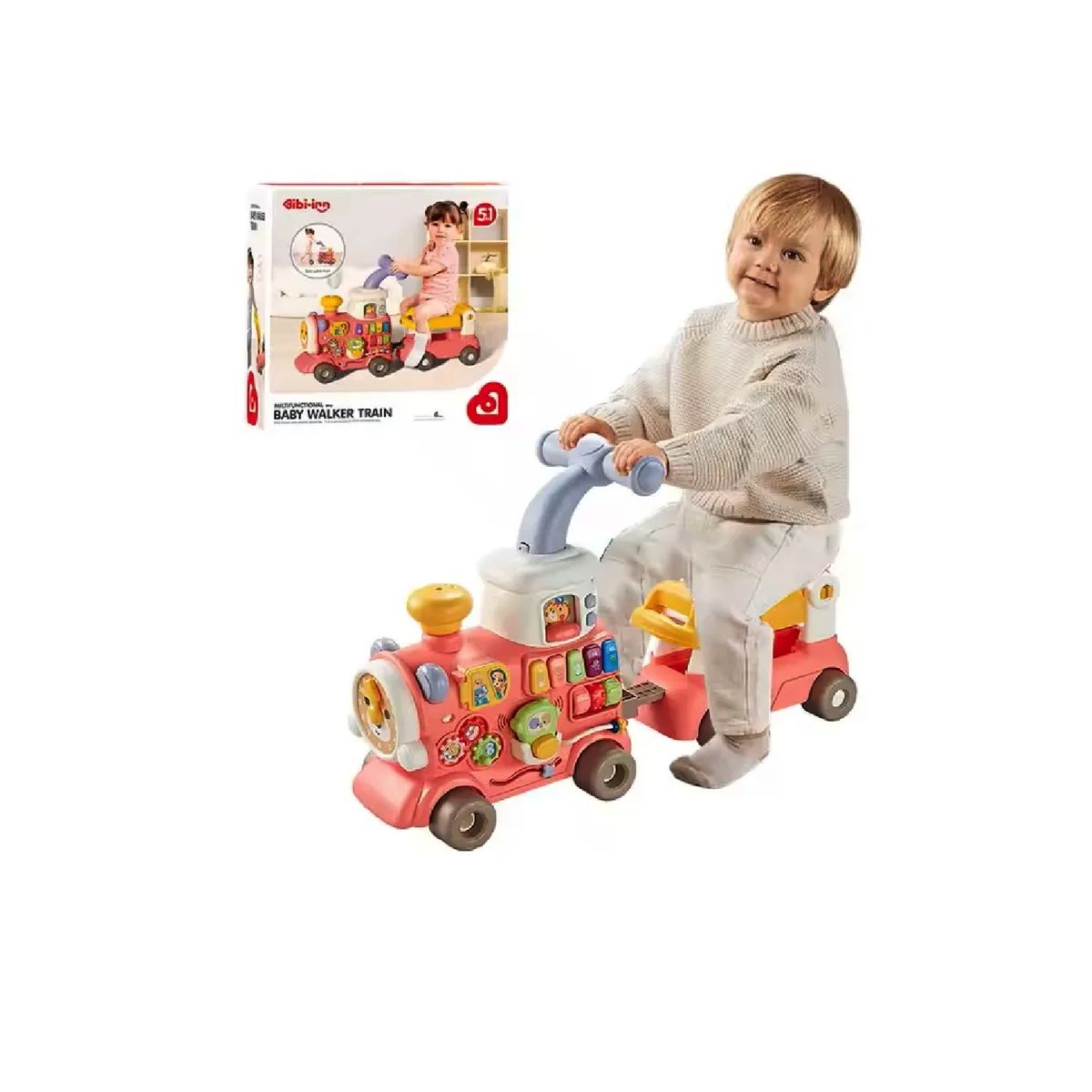 GENERICO - Andadera Bebe Caminador Multifuncional Bebes Trencito 5 En 1