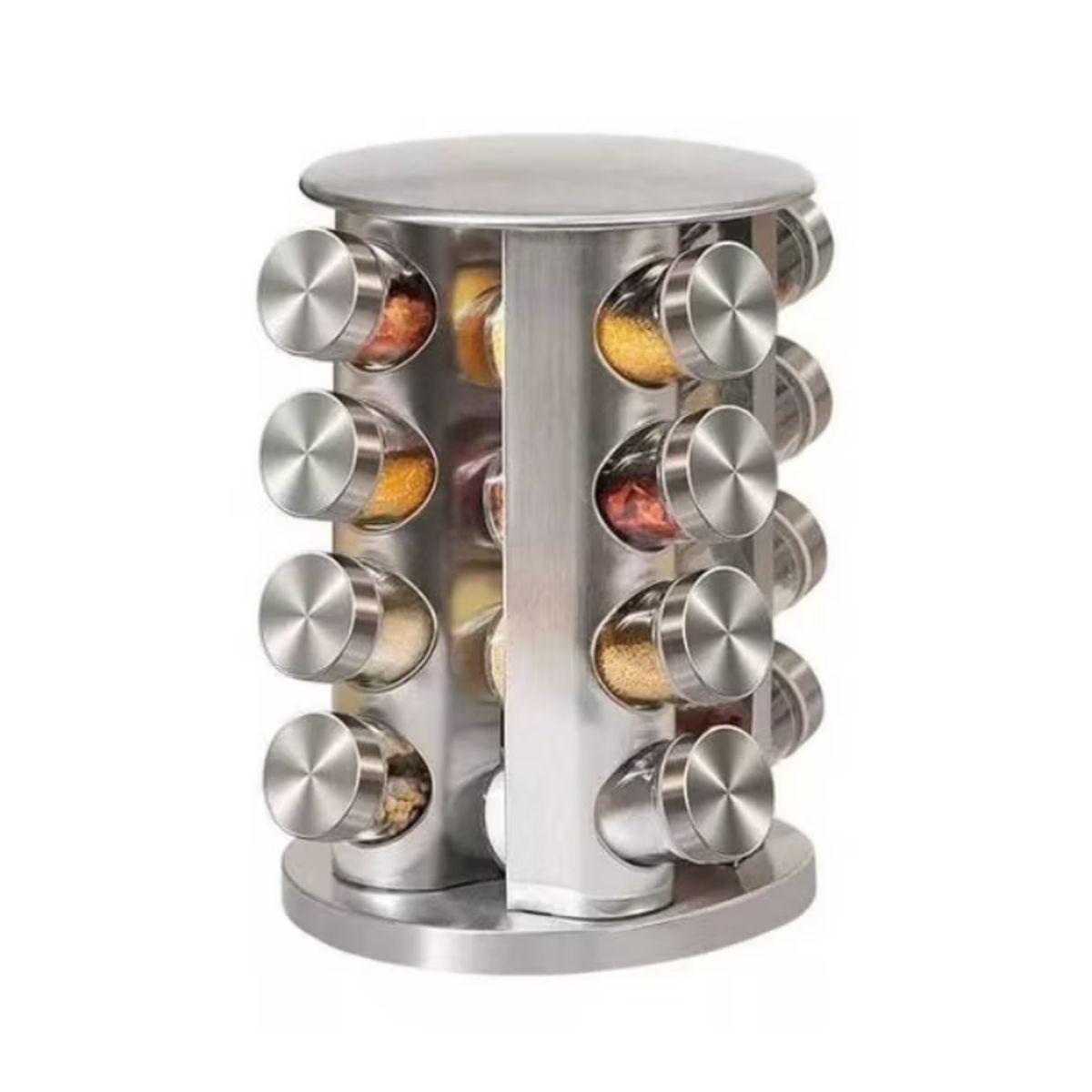 GENERICO - Soporte Giratorio De Acero Inoxidable Para Condimentos16 Tarros