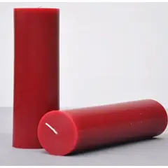 GENERICO - PACK 2 VELAS CIRIOS COLOR ROJO 15 x 5 CM VELONES