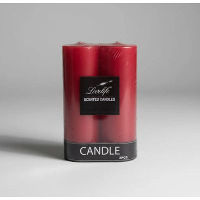 Imagen 2 del producto PACK 2 VELAS CIRIOS COLOR ROJO 15 x 5 CM VELONES