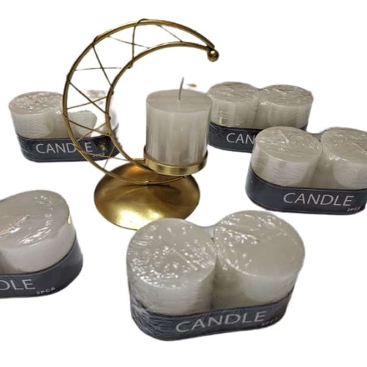 GENERICO - PACK 2 VELONES CIRIO COLOR BLANCO 5 x 5 CM