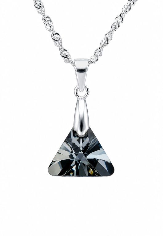 Collar Trinidad Plata 925 creado cristales de Swarovski Silver Night Negro TALLA UNICA