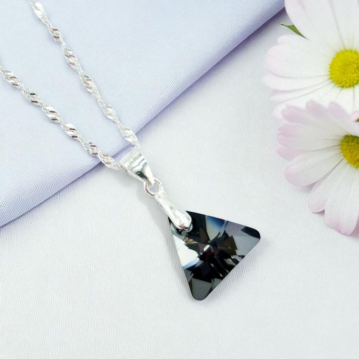 JOYAS MONTERO - Collar Trinidad Plata 925 creado cristales de Swarovski® Silver Night