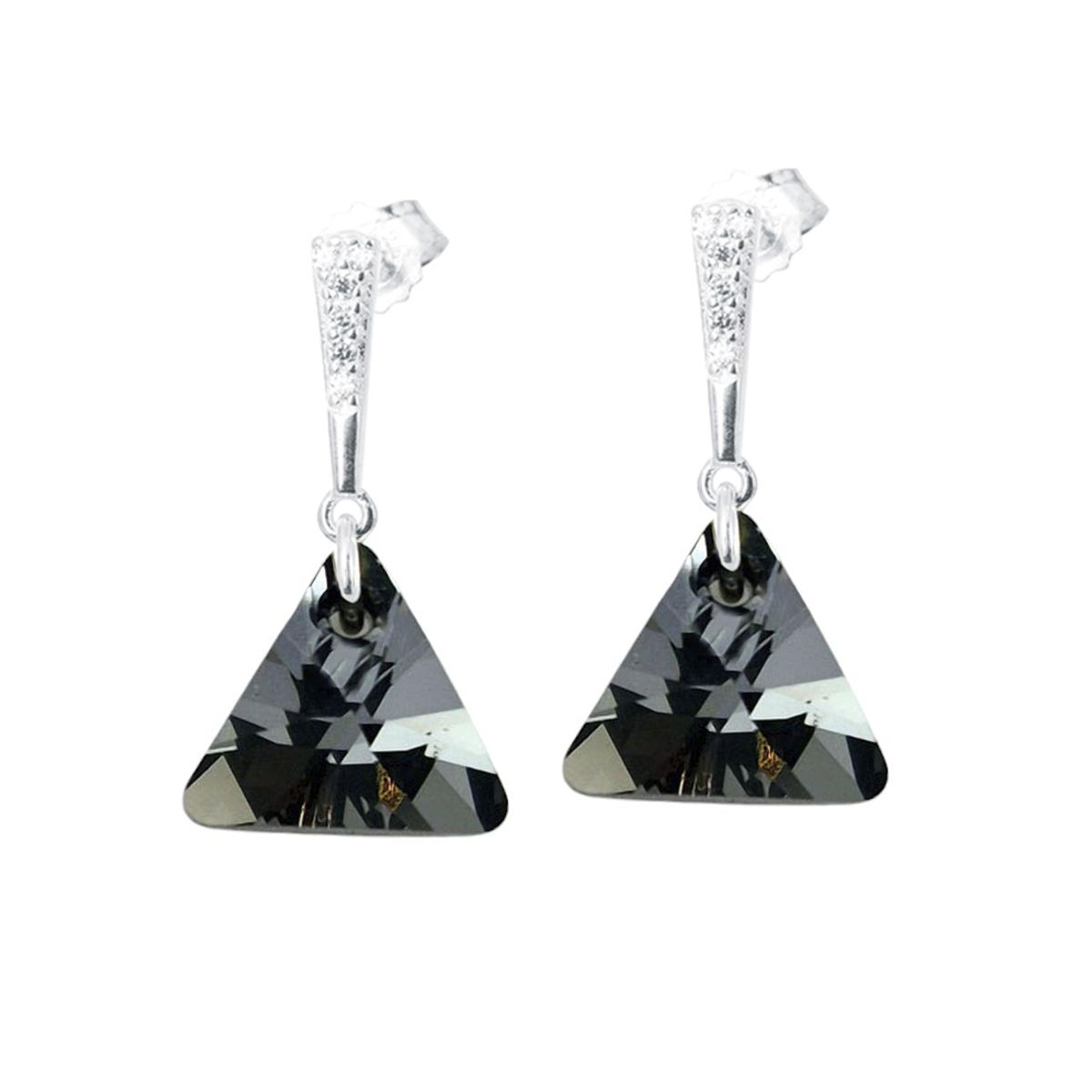 JOYAS MONTERO - Aros Trinidad Plata 925 creado cristales de Swarovski® Silver Night