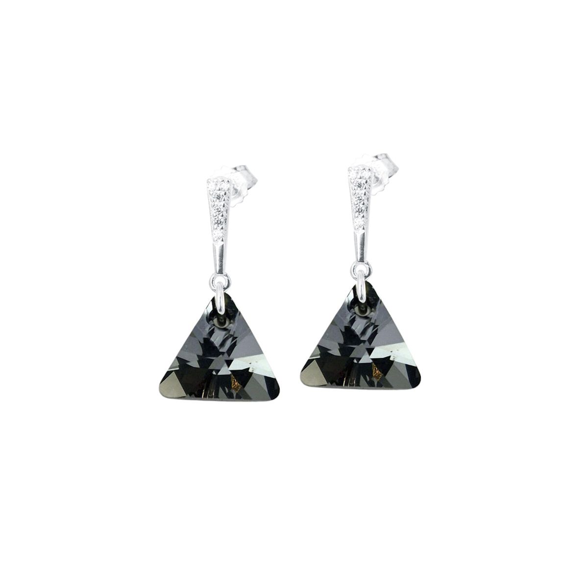 JOYAS MONTERO - Aros Trinidad Plata 925 creado cristales de Swarovski® Silver Night