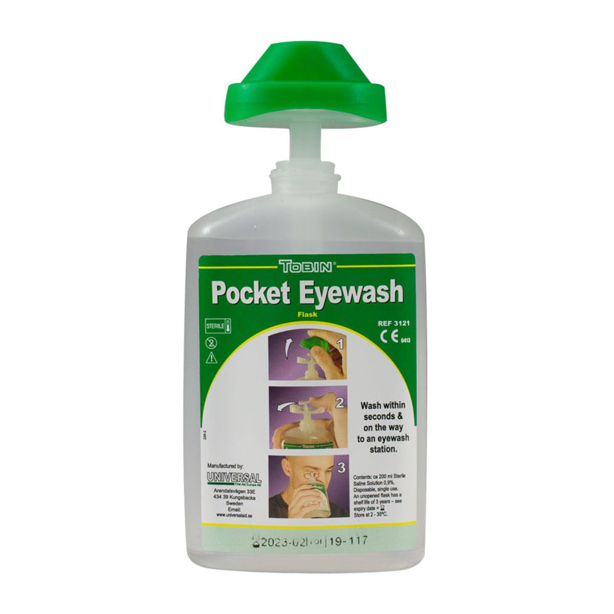 Botella Lavaojos Tobin (200 ml), marca STEELPRO - Foto Principal