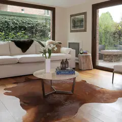 GENERICO - Alfombra Living Cuero De Vaca Marrón