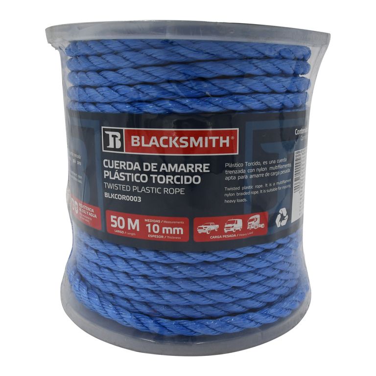 Cuerda De Amarre Plastico 50 Mts X 10 Mm