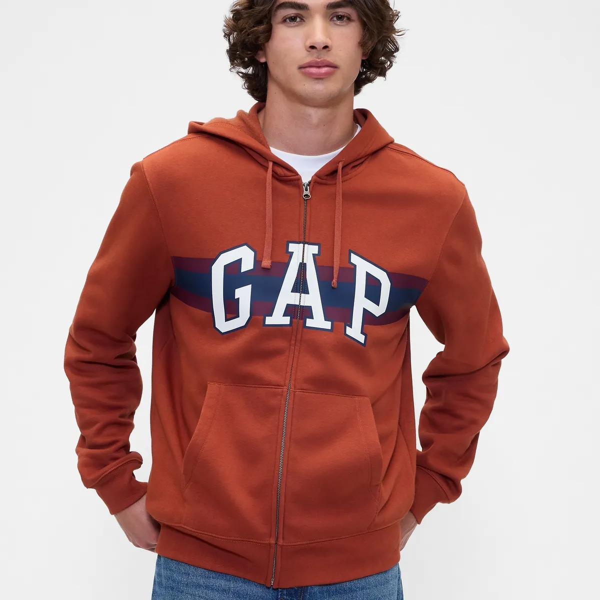 GAP - Polerón Logo Gap Hoodie Con Gorro Con Cierre Hombre