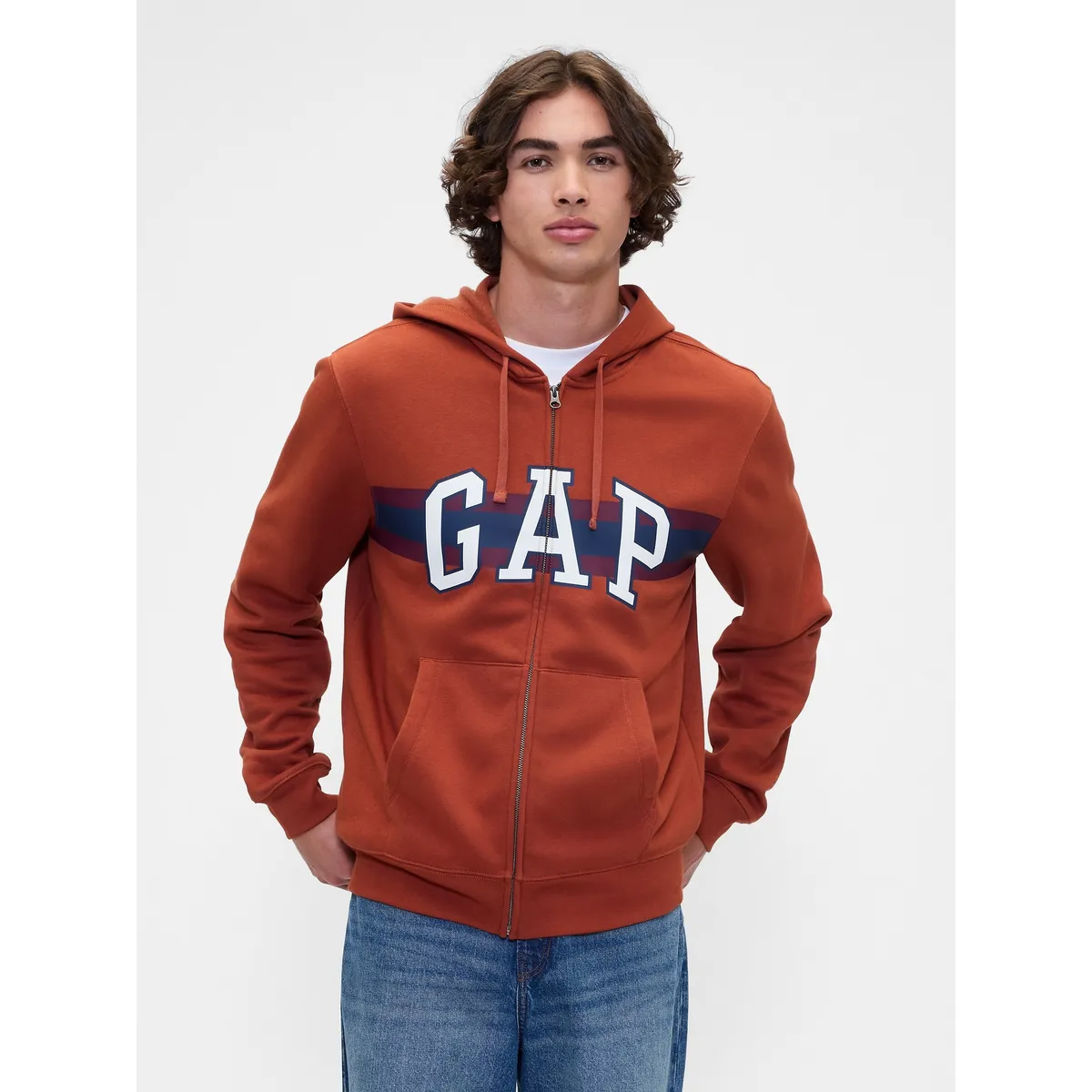 GAP - Polerón Logo Gap Hoodie Con Gorro Con Cierre Hombre