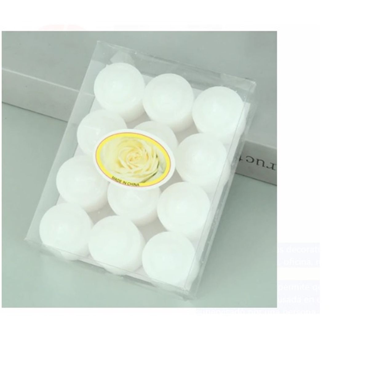 GENERICO - PACK 12 MINI VELAS ROMANTICAS BLANCAS  3.5 CM