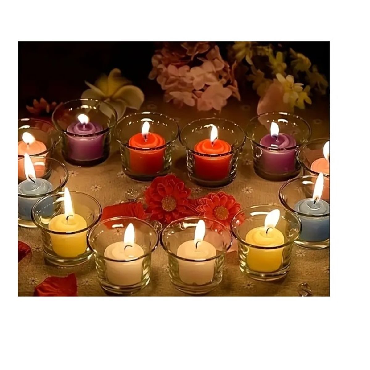 GENERICO - PACK 12 MINI VELAS ROMANTICAS BLANCAS  3.5 CM