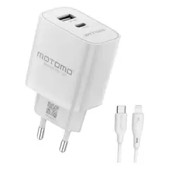 MOTOMO - Cargador Carga Rápida con Cable USB-C a Lightning 20W MO-PDL20