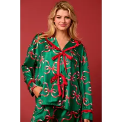 VELVET - Pijama Largo Navidad Verde Mujer