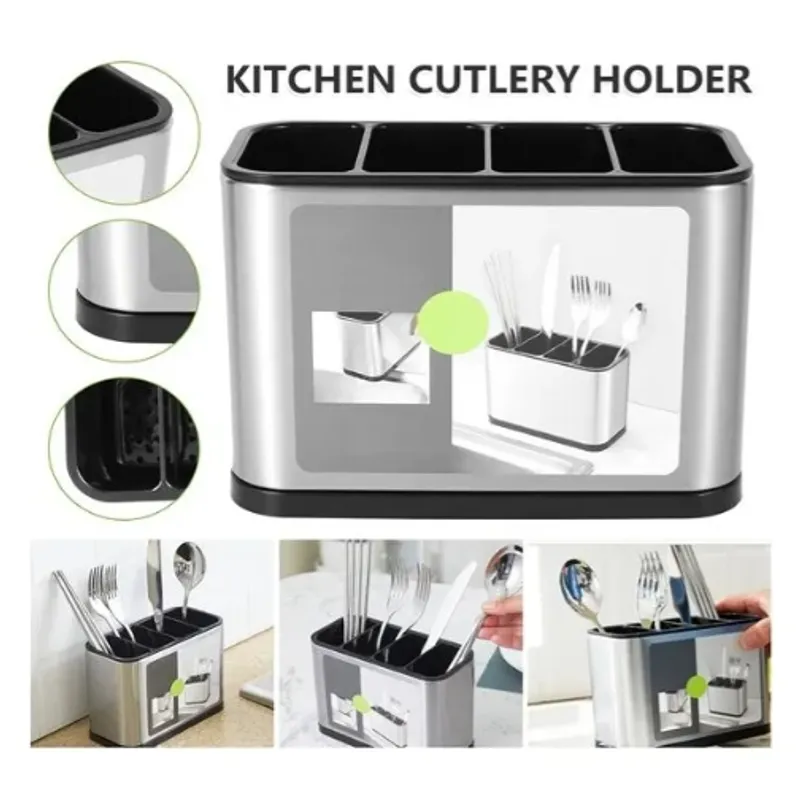 GENERICO - Escurridor De Cubiertos Utensilios Cocina Acero Inoxidable Metal