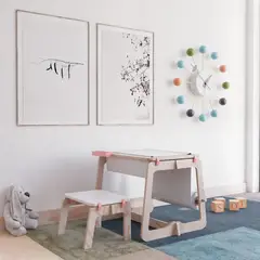 GENERICO - Mesa de Dibujo Con Rollo de Papel y Porta Lápices Rosado