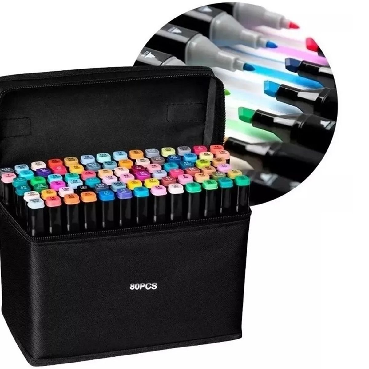 GENERICO - KIT 80 LAPICES MARCADORES DOBLE PUNTA
