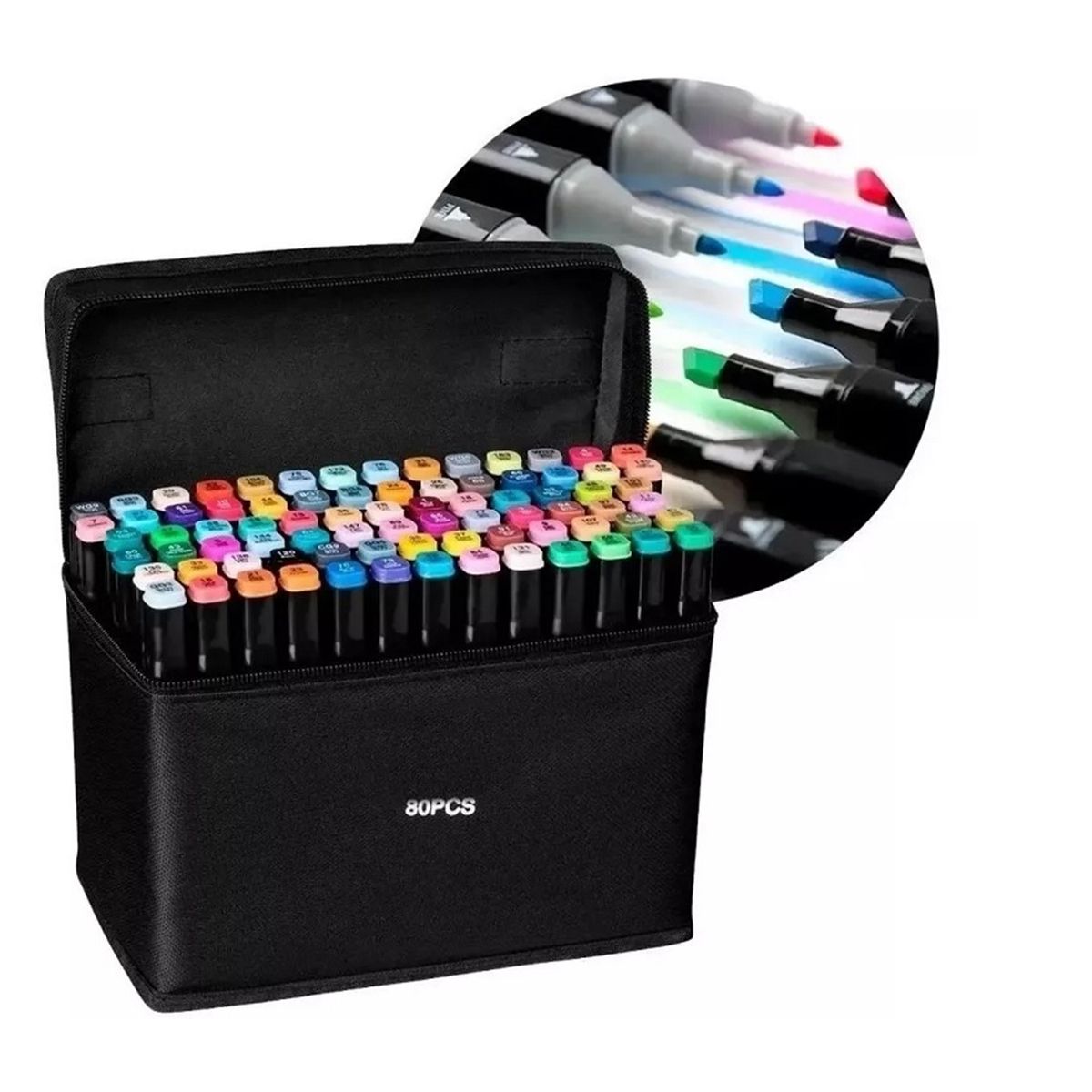 GENERICO - KIT 80 LAPICES MARCADORES DOBLE PUNTA