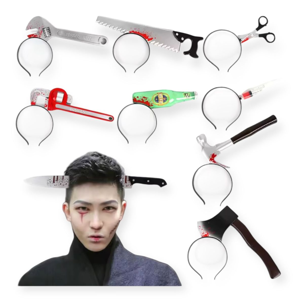 GENERICO - Cintillo Accesorio Diadema Diseños Halloween Terror Botella