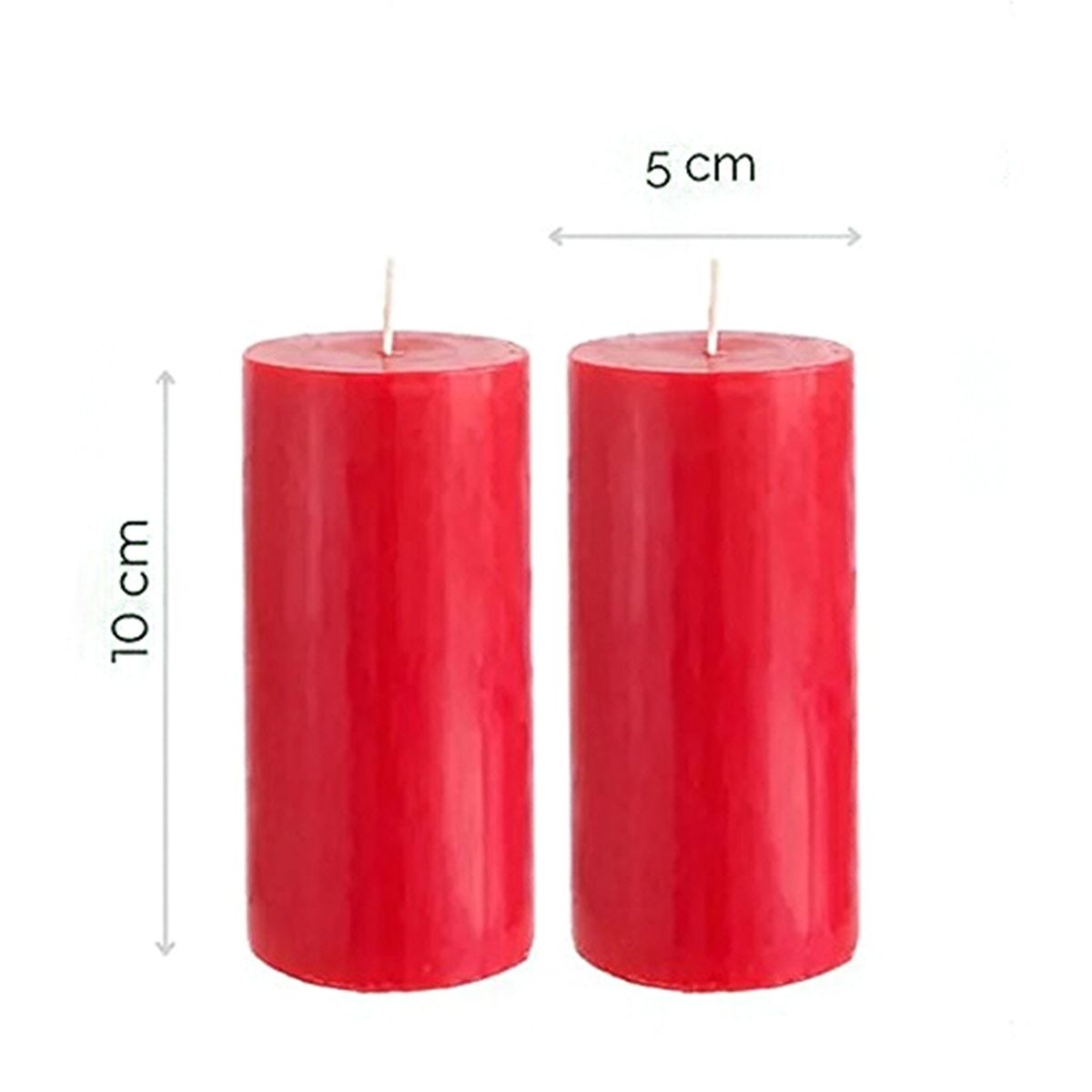GENERICO - PACK DE 2 VELONES  CIRIOS ROJO  10 X 5 CM
