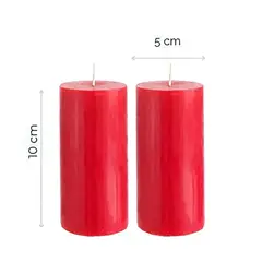 GENERICO - PACK DE 2 VELONES CIRIOS ROJO 10 X 5 CM