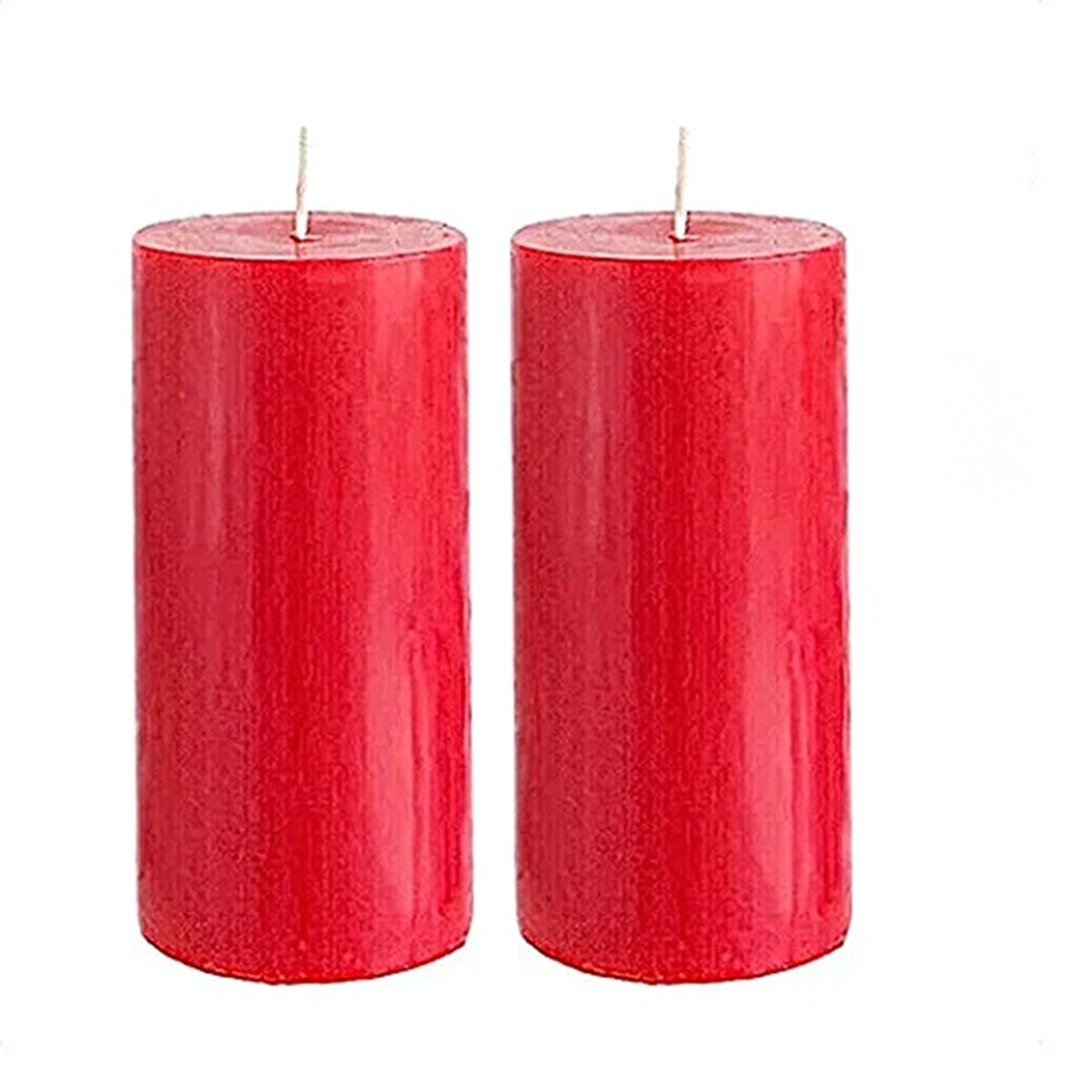GENERICO - PACK DE 2 VELONES  CIRIOS ROJO  10 X 5 CM