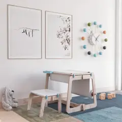 GENERICO - Mesa de Dibujo Con Rollo de Papel y Porta Lápices Azul