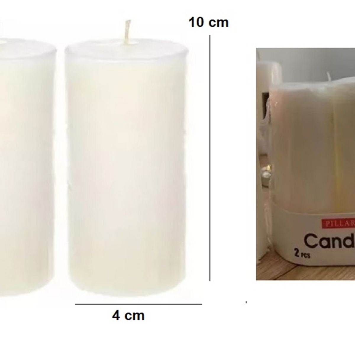 GENERICO - PACK VELONES BLANCOS DECORACION HOGAR CIRIOS  10x4 cm