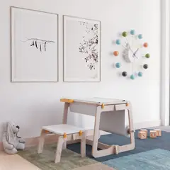 GENERICO - Mesa de Dibujo Con Rollo de Papel y Porta Lápices Naranjo