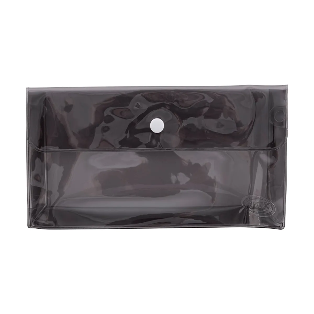ADIX - Estuche PVC Translúcido  Con Broche Gris ADIX